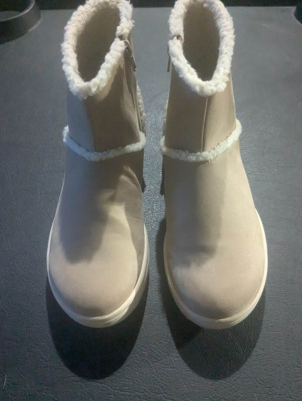 Women's Cozy Faux-Shearling Ankle Boots - Taupe